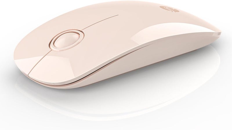 RAPIQUE Bluetooth Wireless Mouse - (BT5.1+USB) Slim Dual Mode Computer Mice with Quiet Click, Low Power, and 1600 DPI, Portable Cordless Mouse for MacBook, Laptop, iPad Pro/Air, Tablet (Pink) - Image 1
